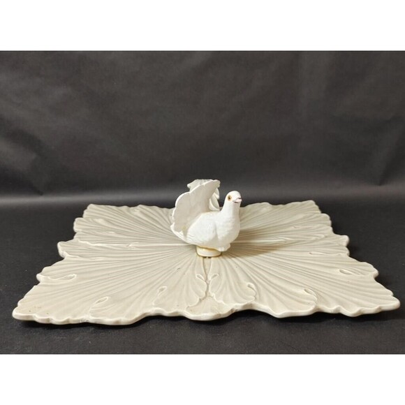 VTG Style Setters Divided Plate W/TURKEY RAISED FIGURES & Handle Thanksgiving - Picture 1 of 7